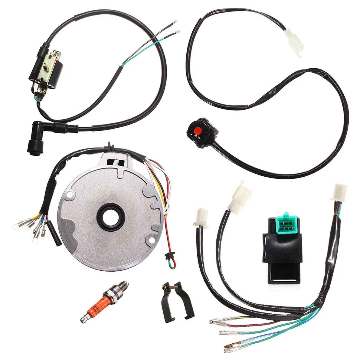 Universal Motorcycle Dirt Pit Bike CDI For Spark Plug Switch Magneto Wire Harness Kit 50-125cc
Universal Motorcycle Dirt Pit Bike CDI For Spark Plug Switch Magneto Wire Harness Kit 50-125cc