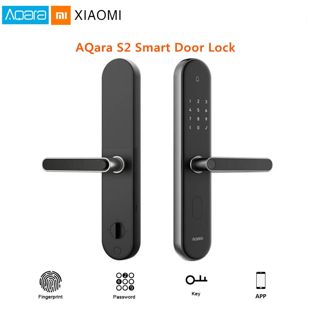 

Xiaomi Mijia Aqara S2 Fingerprint Smart Security Door Lock Digital Touch Screen Keyless Password Smart MI Home App Control