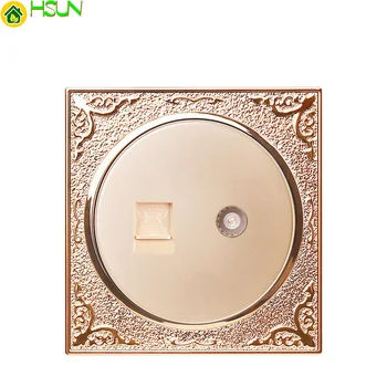 Champagne gold round 86 type concealed high-grade carved wall switch socket cable information telephone socket
Champagne gold round 86 type concealed high-grade carved wall switch socket cable information telephone socket