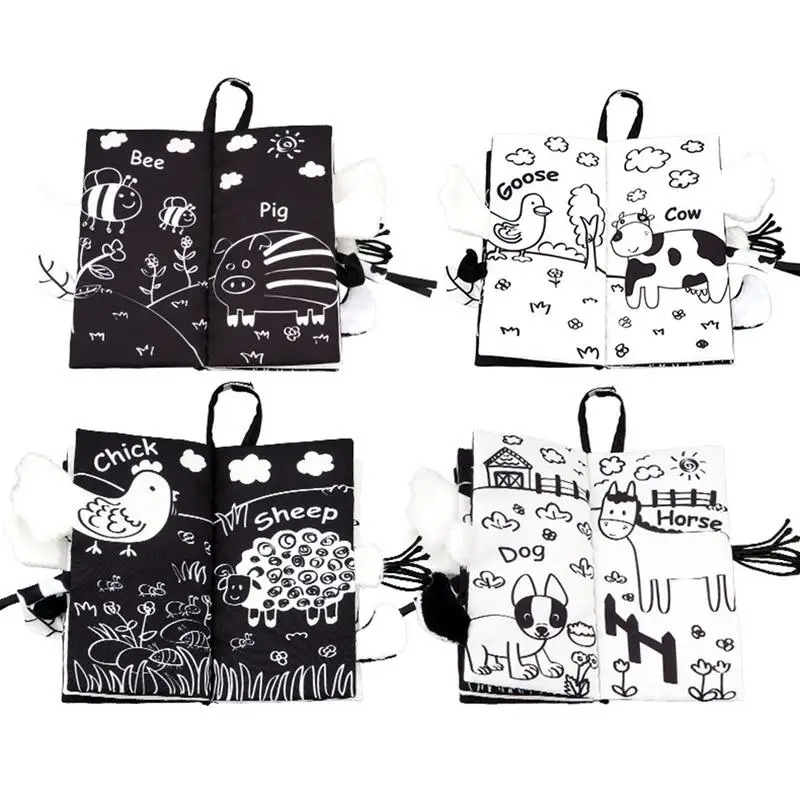 Baby Cloth Book Early Education Teaching Aid Black White Tail Cloth Book For Toddler Kids Visual Experience Interaction Toy
Baby Cloth Book Early Education Teaching Aid Black White Tail Cloth Book For Toddler Kids Visual Experience Interaction Toy