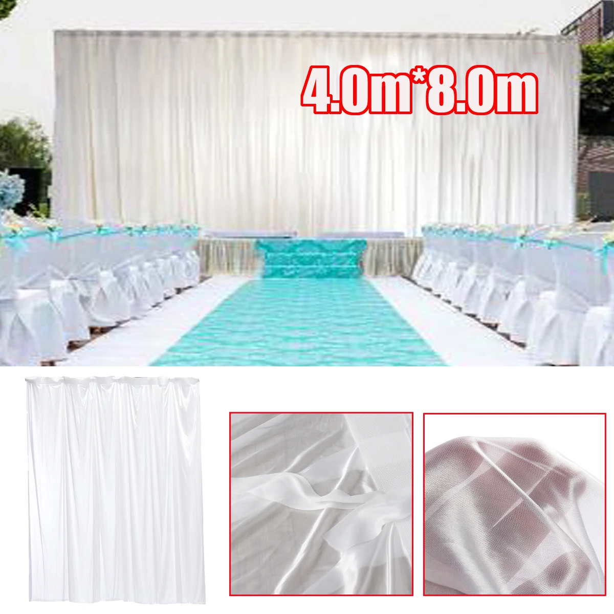 4x8m White Ice Silk Wedding Backdrop Party Overlay Economy Stage Drape Plain Top
4x8m White Ice Silk Wedding Backdrop Party Overlay Economy Stage Drape Plain Top