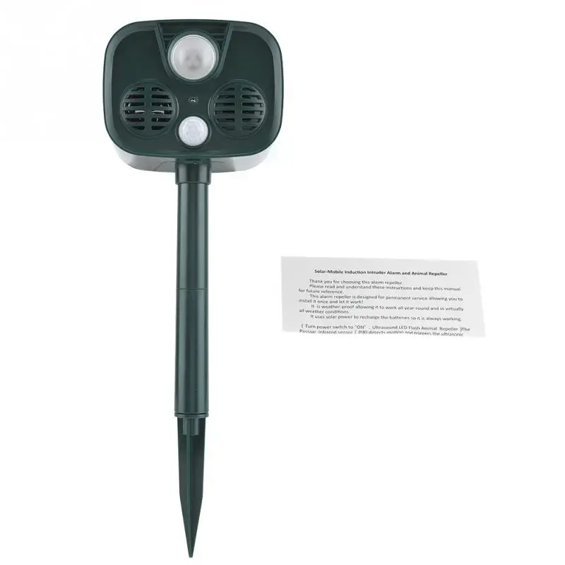 Garden Solar Ultrasonic Drive Pest Animal Bird Cat Dog Mouse Pest Reject Repeller Control for Garden Yard
Garden Solar Ultrasonic Drive Pest Animal Bird Cat Dog Mouse Pest Reject Repeller Control for Garden Yard