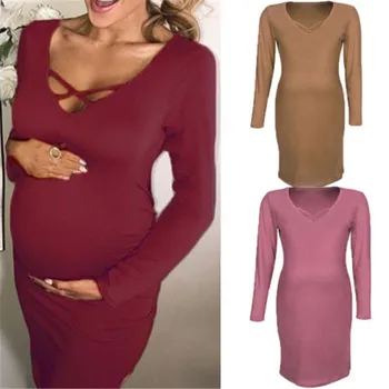 Maternity Pregnant Dress Women Cotton Soft Solid Long Sleeve Midi Dresses V-neck Summer Hot Maternity Clothing Dress Clothes New
Maternity Pregnant Dress Women Cotton Soft Solid Long Sleeve Midi Dresses V-neck Summer Hot Maternity Clothing Dress Clothes New