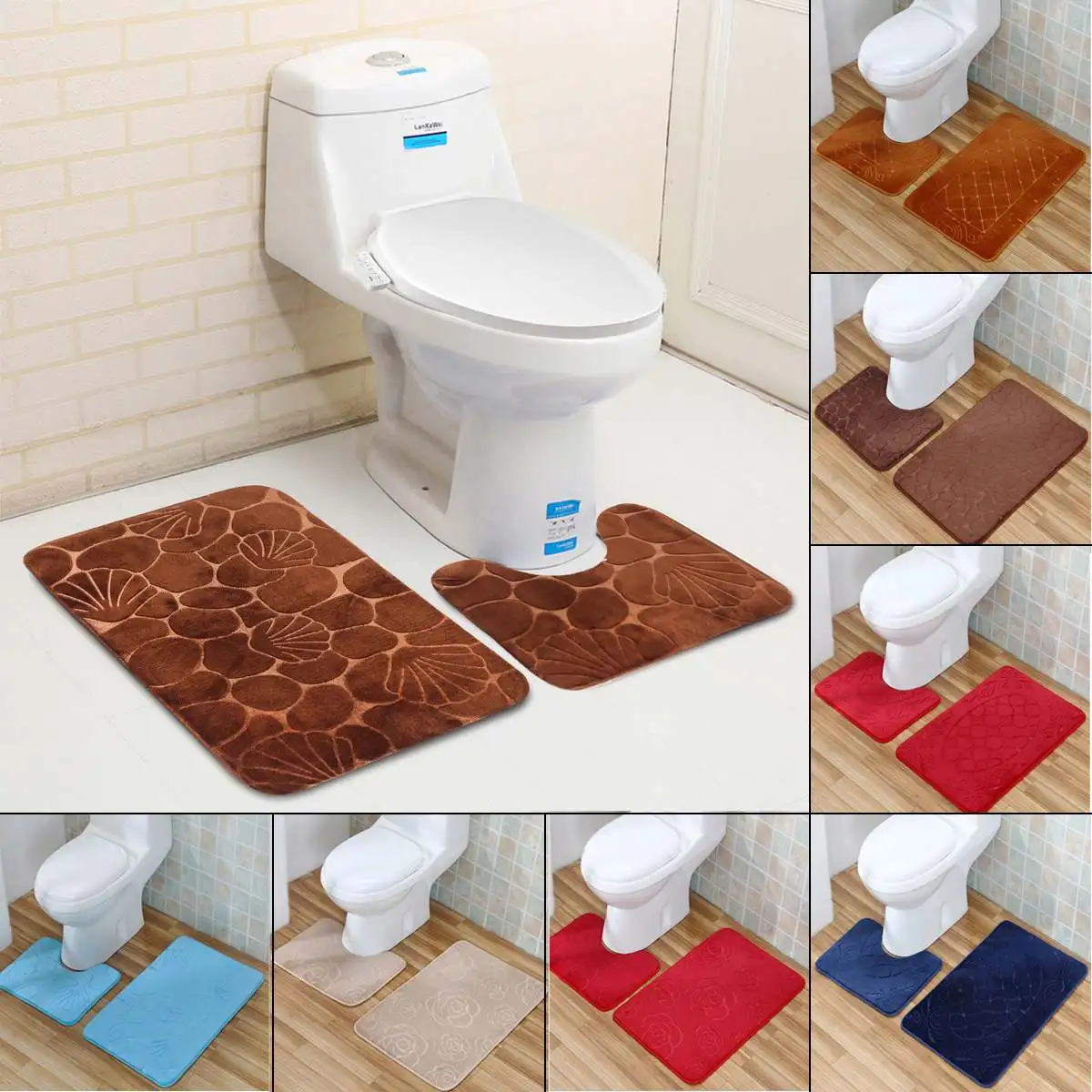 2pcs/set Bathroom Carpet Anti Slip Bathroom Mat Set Coral Fleece Floor Bath Mats Washable Bathroom Toilet Rugs
2pcs/set Bathroom Carpet Anti Slip Bathroom Mat Set Coral Fleece Floor Bath Mats Washable Bathroom Toilet Rugs