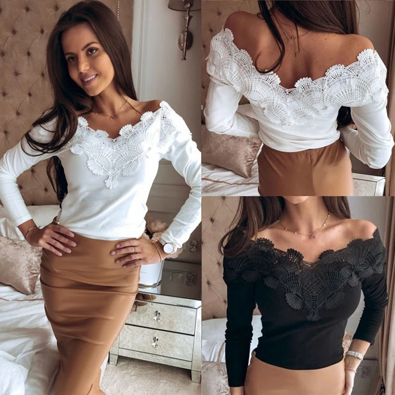 hirigin Autumn Women Long Sleeve v-neck Lace Crochet Pullover Blouse Tops Ladies Casual Slim Fit Shirts
hirigin Autumn Women Long Sleeve v-neck Lace Crochet Pullover Blouse Tops Ladies Casual Slim Fit Shirts