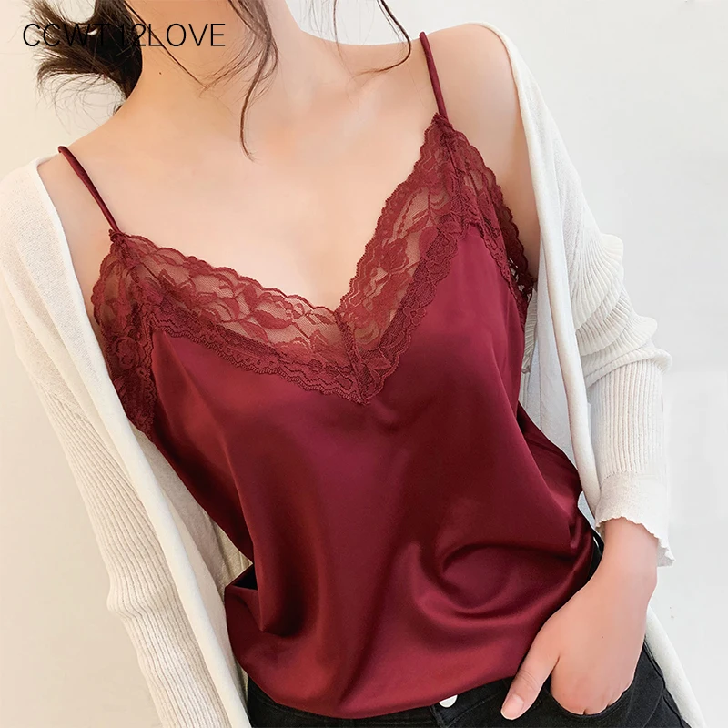 Casual Solid Satin Tank Tops Women Summer Sexy V Neck Lace Camis 2019 Red Underwear Ladies Black Vest Sleepwear
Casual Solid Satin Tank Tops Women Summer Sexy V Neck Lace Camis 2019 Red Underwear Ladies Black Vest Sleepwear