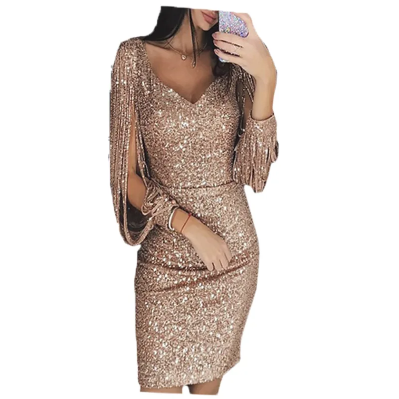 Try Everything Gold Sexy Dress 2019 Women Fringes For Dresses Sexy Sequin Dress Long Sleeve Sexy Party Dresses For Women
Try Everything Gold Sexy Dress 2019 Women Fringes For Dresses Sexy Sequin Dress Long Sleeve Sexy Party Dresses For Women