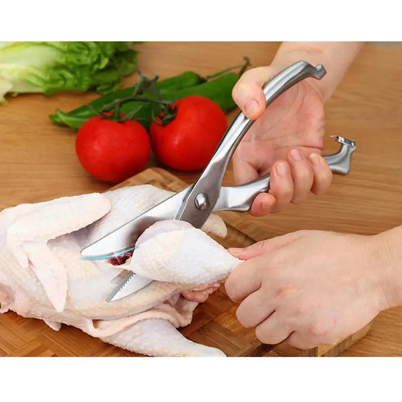 Multifunctional Stainless steel Kitchen Scissors Powerful Poultry Shears Spring Loaded Chicken and Duck Bone Seafood Scissors
Multifunctional Stainless steel Kitchen Scissors Powerful Poultry Shears Spring Loaded Chicken and Duck Bone Seafood Scissors