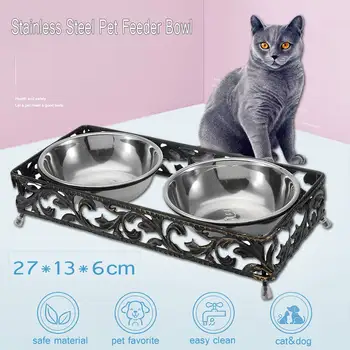 Double Stainless Steel Dog Cat Bowls with Non-skid Stand for Pet Food and Water Feeder Bowl For Cats Small Dogs Supplies
Double Stainless Steel Dog Cat Bowls with Non-skid Stand for Pet Food and Water Feeder Bowl For Cats Small Dogs Supplies
