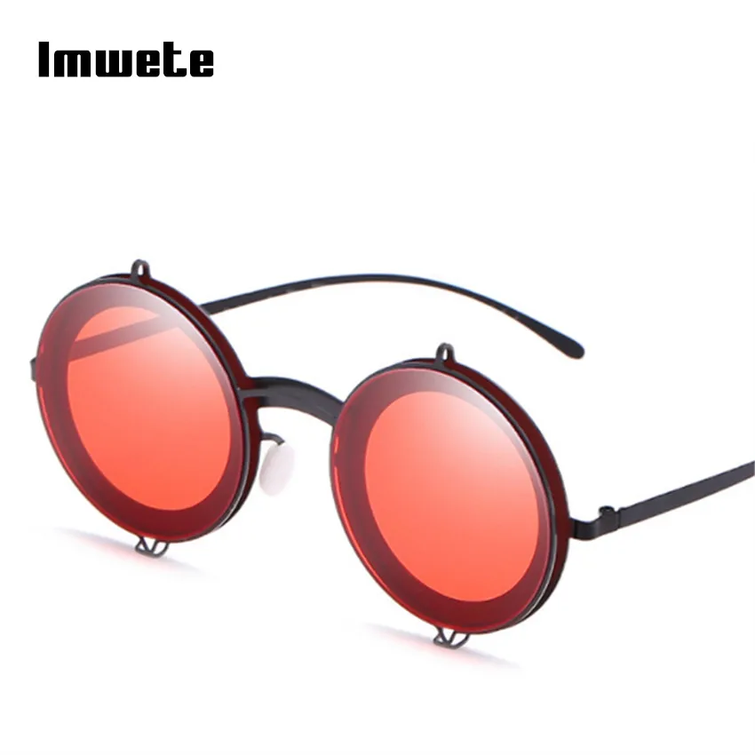 Imwete Round Sunglasses Women Men Metal Steampunk Gothic Sun Glasses Retro Flip Up Eyeglasses Double Layer Clamshell Design
Imwete Round Sunglasses Women Men Metal Steampunk Gothic Sun Glasses Retro Flip Up Eyeglasses Double Layer Clamshell Design