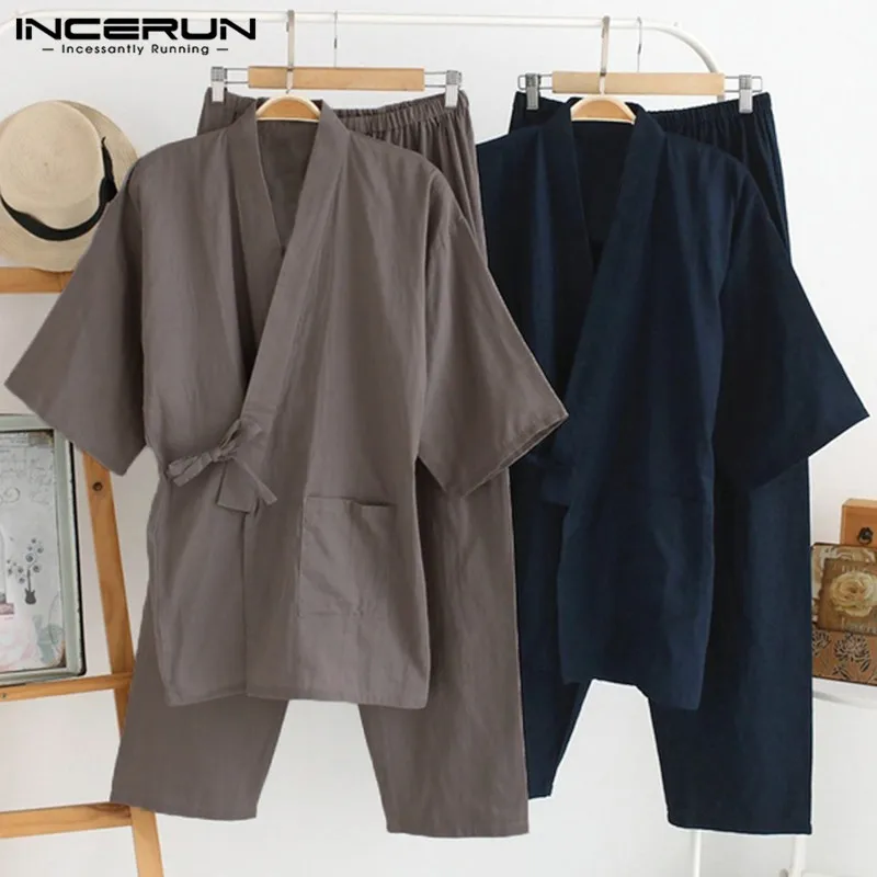 Men Pajamas Kimono Cotton Japanese Style Solid Color Tops And Pants Sets Loose Casual Comfy Homewear Men Sleepwear Suits L-5XL
Men Pajamas Kimono Cotton Japanese Style Solid Color Tops And Pants Sets Loose Casual Comfy Homewear Men Sleepwear Suits L-5XL