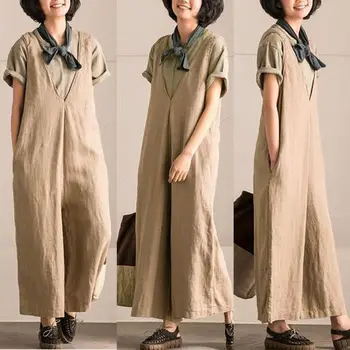 2019 Women Wide Leg Trouser Vintage Overalls Sleeveless Solid Strappy Jumpsuit Casual Loose Rompers Plus Size Jumpsuits
2019 Women Wide Leg Trouser Vintage Overalls Sleeveless Solid Strappy Jumpsuit Casual Loose Rompers Plus Size Jumpsuits
