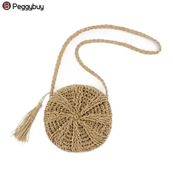 Fashion Solid Color Tassel Shoulder Bag Bohemian Summer Woven Round Beach Crossbody Bags for Women
Fashion Solid Color Tassel Shoulder Bag Bohemian Summer Woven Round Beach Crossbody Bags for Women