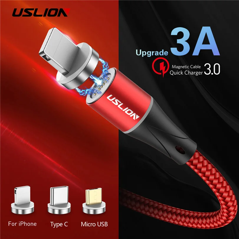 USLION Micro USB Cable Magnetic Charger for iPhone X 8 7 Type C Fast Charging Magnet Charger Wire For Samsung Xiaomi Huawei Cord
USLION Micro USB Cable Magnetic Charger for iPhone X 8 7 Type C Fast Charging Magnet Charger Wire For Samsung Xiaomi Huawei Cord