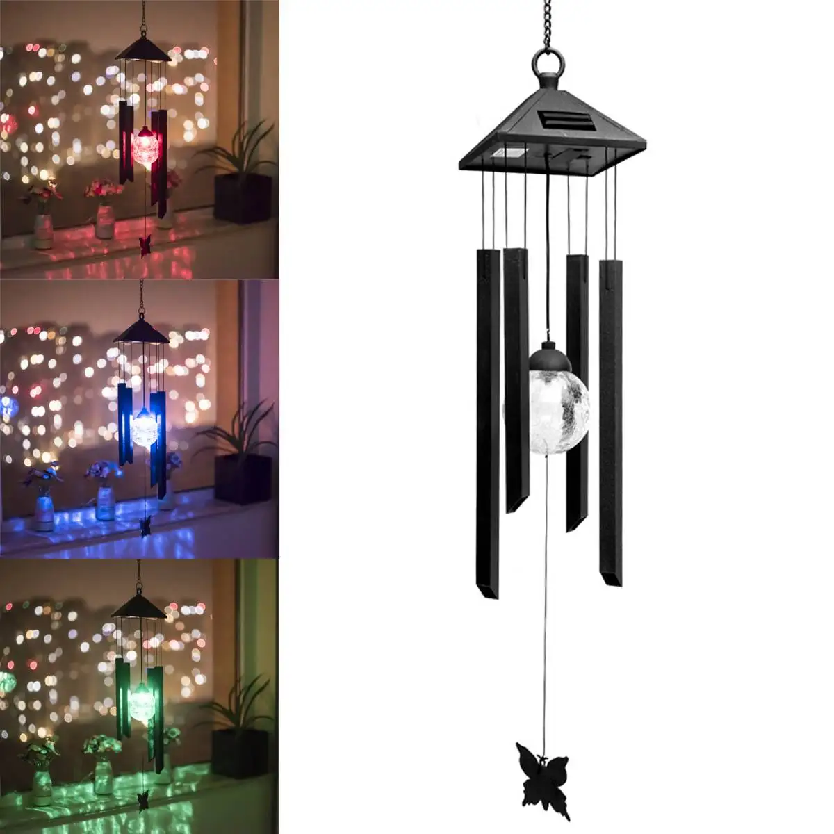 Outdoor LED Solar Lamp Hummingbirds dragonfly Wind Home Garden Decor Solar Light Solar Powered Color-Changing Wind Chime Light
Outdoor LED Solar Lamp Hummingbirds dragonfly Wind Home Garden Decor Solar Light Solar Powered Color-Changing Wind Chime Light