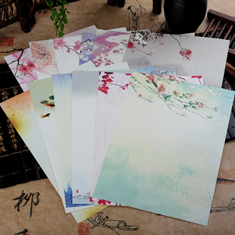 8 pcs e26 w57 Beautiful Flowers w34 e23 Lomo Card Set For School Creative Cute Student Supply Envelope | Канцтовары для офиса и