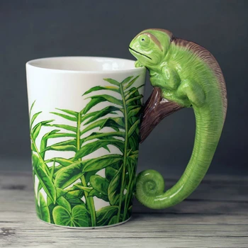 3D Lifelike Chameleon Green Animal Tea Funny Mug Taza Magica Lizard Canecas Cerveja Tazze Colazione Cup Coffee Gift For Children
3D Lifelike Chameleon Green Animal Tea Funny Mug Taza Magica Lizard Canecas Cerveja Tazze Colazione Cup Coffee Gift For Children