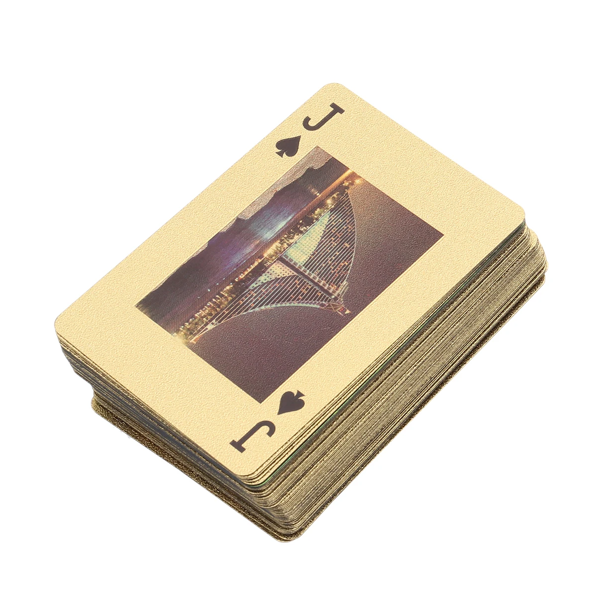 1Pc Gold Foil Playing Cards Plated Dubai Scenery Poker Table Games Joker Deck Party Game Accessory (Gold)
1Pc Gold Foil Playing Cards Plated Dubai Scenery Poker Table Games Joker Deck Party Game Accessory (Gold)