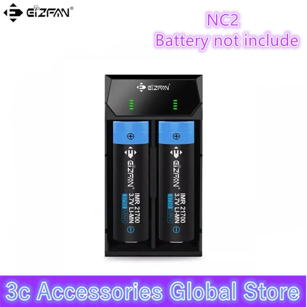 Eizfan Efan NC2 charger 2 Slots Micro 3.0 USB Port 18650 26650 20700 Electronic Cigarette Battery Charger Universal Portable
Eizfan Efan NC2 charger 2 Slots Micro 3.0 USB Port 18650 26650 20700 Electronic Cigarette Battery Charger Universal Portable