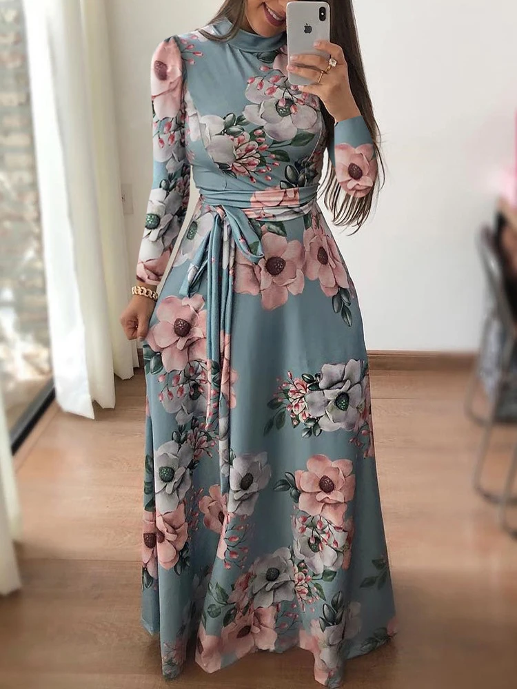 Trendy Women dress Flower print Turtle neck short sleeve Summer Vintage Boho Party Beach Polyester Dresses one pieces
Trendy Women dress Flower print Turtle neck short sleeve Summer Vintage Boho Party Beach Polyester Dresses one pieces