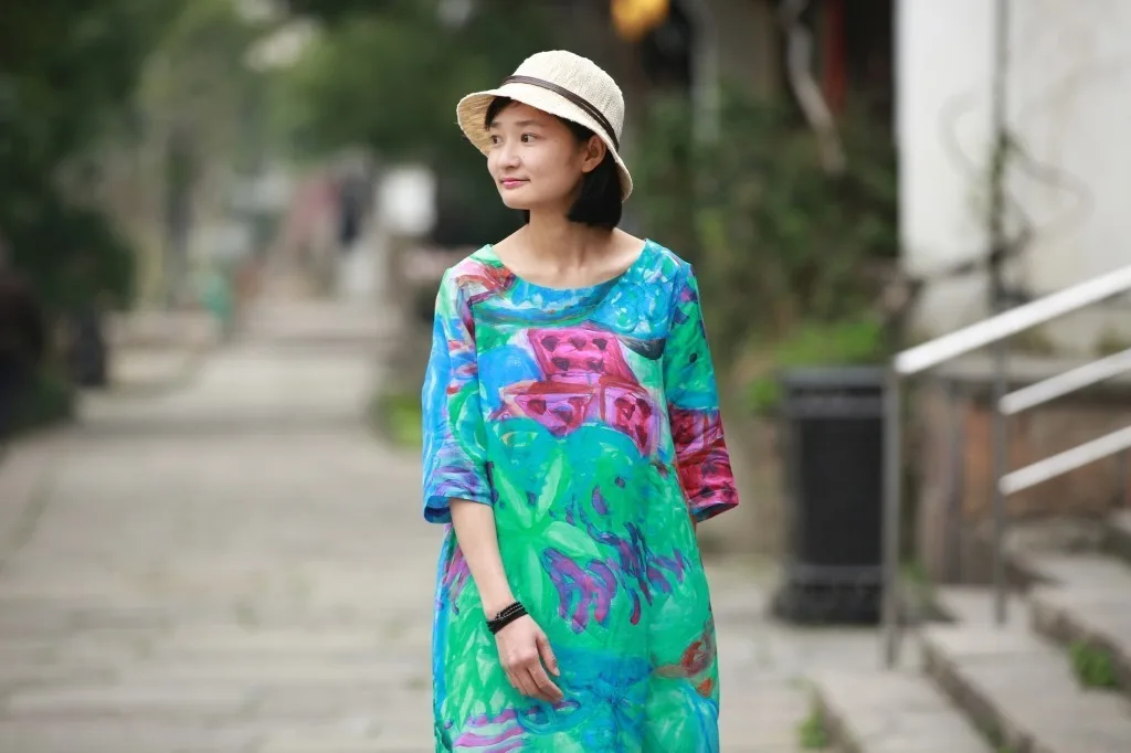 Y725 Summer Wear Seaside On Vacation Literature Nation Wind Xiazhuma Printing Dress h190416
Y725 Summer Wear Seaside On Vacation Literature Nation Wind Xiazhuma Printing Dress h190416