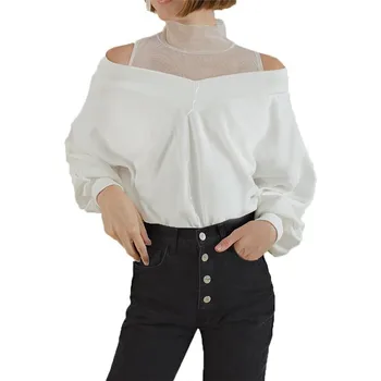spring autumn western style fashion loose patchwork mesh hollow out long sleeve SML XL XXL turtleneck woman Casual Sweatshirts
spring autumn western style fashion loose patchwork mesh hollow out long sleeve SML XL XXL turtleneck woman Casual Sweatshirts