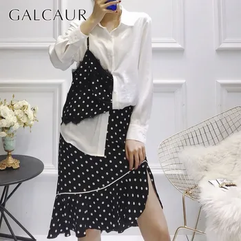 GALCAUR Asymmetrical Strap Patchwork Female Suit Polka Dot Lapel Long Sleeve Shirt Ruffles Skirt Women Two Piece Set Fashion New
GALCAUR Asymmetrical Strap Patchwork Female Suit Polka Dot Lapel Long Sleeve Shirt Ruffles Skirt Women Two Piece Set Fashion New