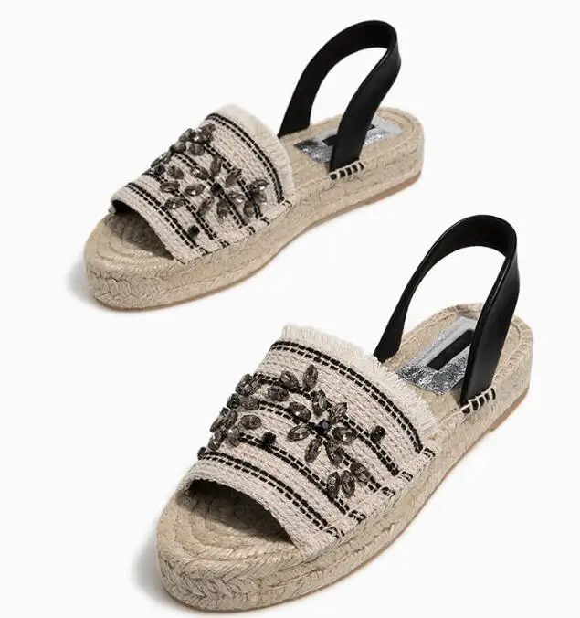 Moraima Snc Crytsal Embellished Flat Shoes Woman Summer Rope Braided Slip on Sexy Sandals Peep Toe Fisherman Casual Shoes
Moraima Snc Crytsal Embellished Flat Shoes Woman Summer Rope Braided Slip on Sexy Sandals Peep Toe Fisherman Casual Shoes