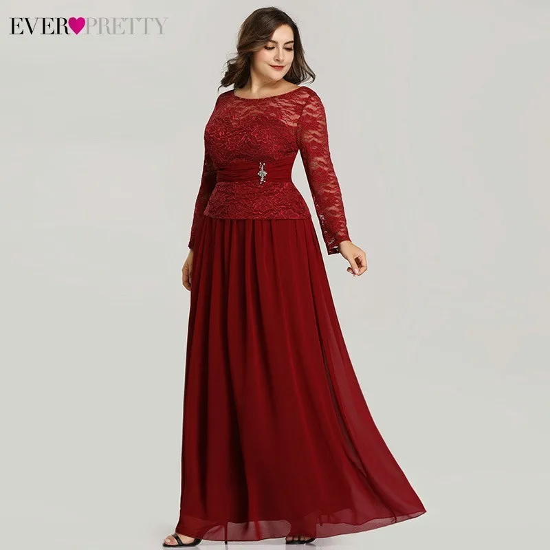 Burgundy Mother Of The Bride Dresses Long Ever Pretty EZ07732BD Elegant Mermaid Lace Long Sleeve Dresses Vestido De Madrinha
Burgundy Mother Of The Bride Dresses Long Ever Pretty EZ07732BD Elegant Mermaid Lace Long Sleeve Dresses Vestido De Madrinha