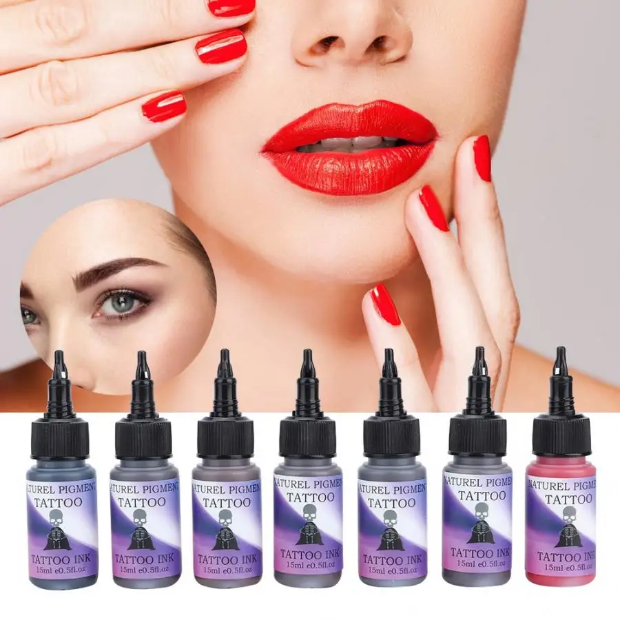 7 Colors 15ml/bottle Natural Plant Tattoo Ink Longlasting Pigment Semi-Pernament Makeup Inks cosmetics tattoo paint
7 Colors 15ml/bottle Natural Plant Tattoo Ink Longlasting Pigment Semi-Pernament Makeup Inks cosmetics tattoo paint