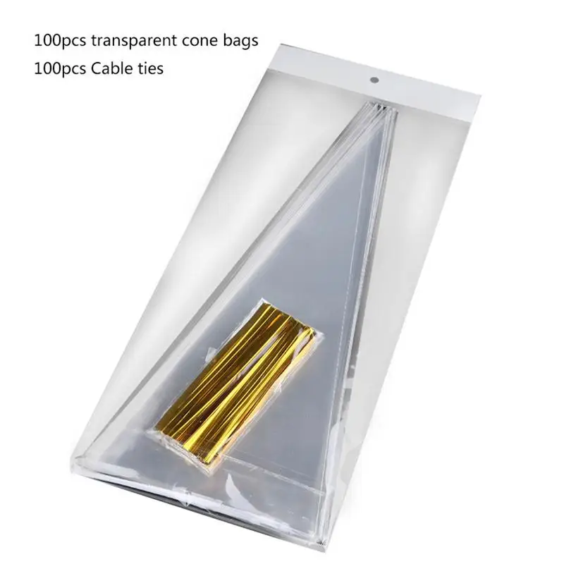 100PCS Transparent Candy Packing Bag Handmade DIY Cone Gift Snack Cookies Storage Bags Gift For Wedding Birthday Party Decor J2
100PCS Transparent Candy Packing Bag Handmade DIY Cone Gift Snack Cookies Storage Bags Gift For Wedding Birthday Party Decor J2