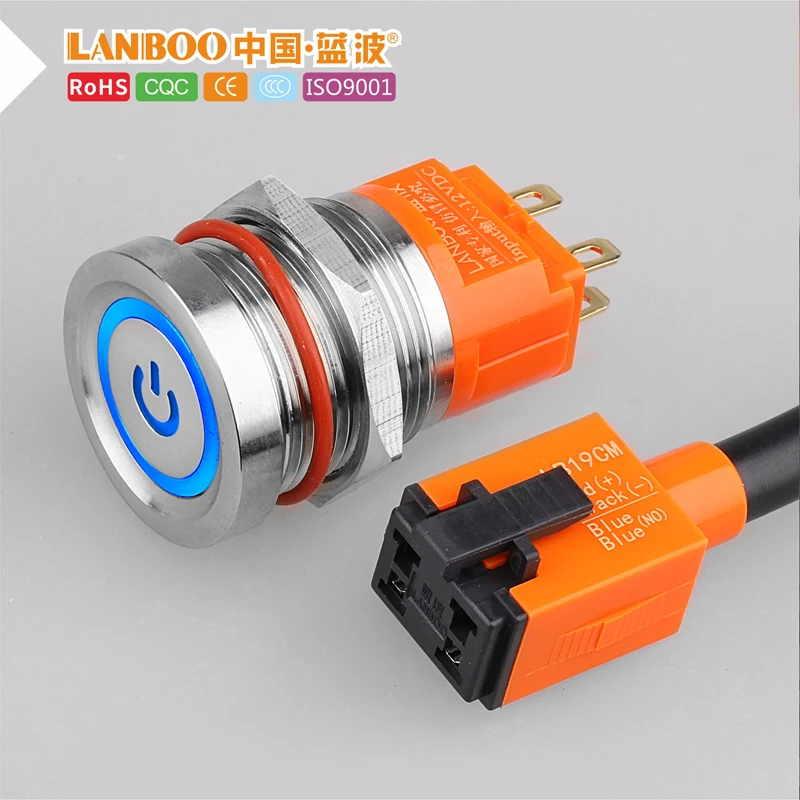 LANBOO 19mm touch button switch with led light concact control soft touch push button switch inductive switch waterproof IP68
LANBOO 19mm touch button switch with led light concact control soft touch push button switch inductive switch waterproof IP68
