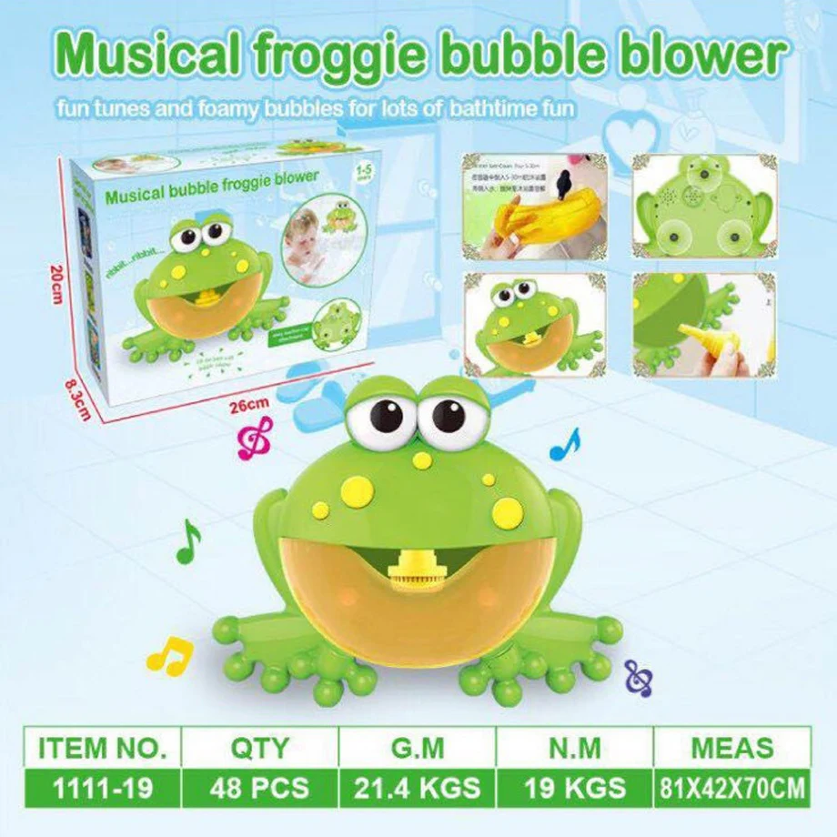 Kids Cartoon Big Frog Automatic Bubble Machine Toy Music Bath Bubble Maker Blower Toys Showers Bathtub Soap Water Machine Toys
Kids Cartoon Big Frog Automatic Bubble Machine Toy Music Bath Bubble Maker Blower Toys Showers Bathtub Soap Water Machine Toys
