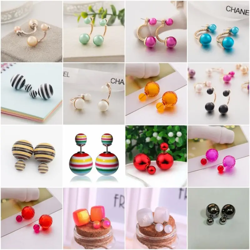 Double Sides Big Pearl Colors Earring Candy Rubber Ball Bead Big Ball Earrings Women Party Bead Ear Jewelry gift
Double Sides Big Pearl Colors Earring Candy Rubber Ball Bead Big Ball Earrings Women Party Bead Ear Jewelry gift