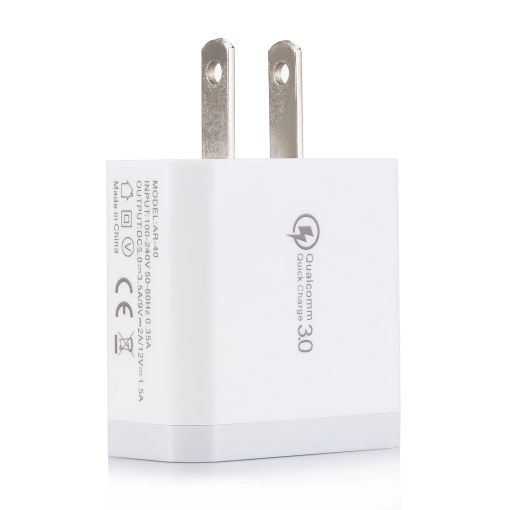 18W Quick Charging QC3.0 Travel Home AC Wall Single Port USB Charger Adapter For Smart Phone Tablet PC White
18W Quick Charging QC3.0 Travel Home AC Wall Single Port USB Charger Adapter For Smart Phone Tablet PC White