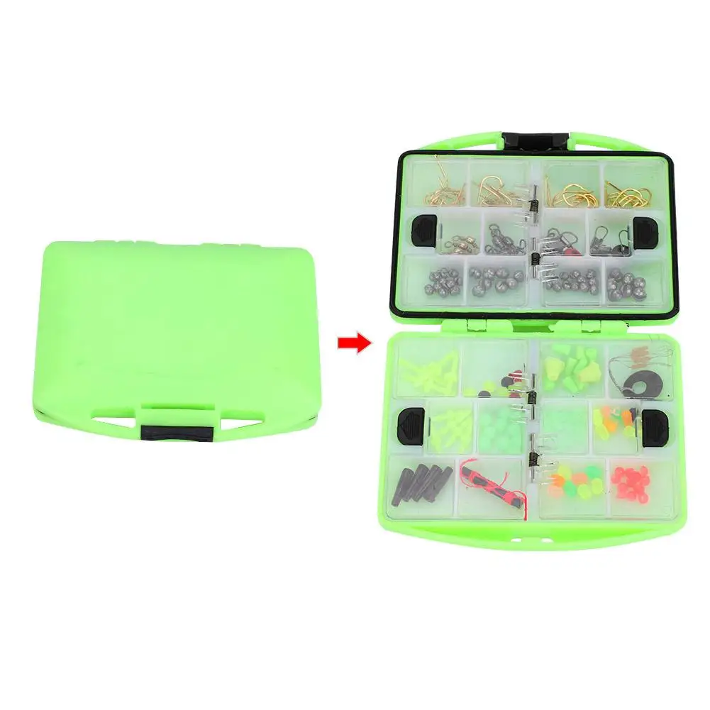 202Pcs/Box Fishing Tackle Box Fishhooks Fishing Lure Rock Weights Swivels Fishing Accessories Kit With Box
202Pcs/Box Fishing Tackle Box Fishhooks Fishing Lure Rock Weights Swivels Fishing Accessories Kit With Box