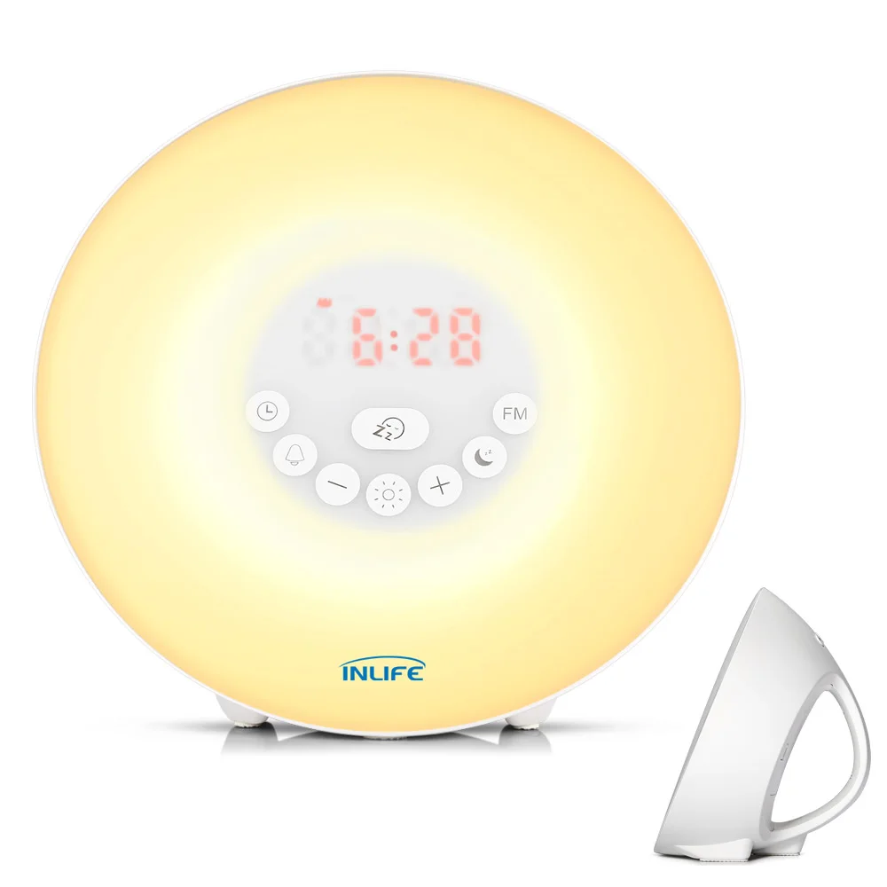 Inlife Wake Up Light With Sunrise Simulation Snooze Radio Bedside Lamp 6 Colors LED Night Light Snooze/Sunset Memory Function
Inlife Wake Up Light With Sunrise Simulation Snooze Radio Bedside Lamp 6 Colors LED Night Light Snooze/Sunset Memory Function