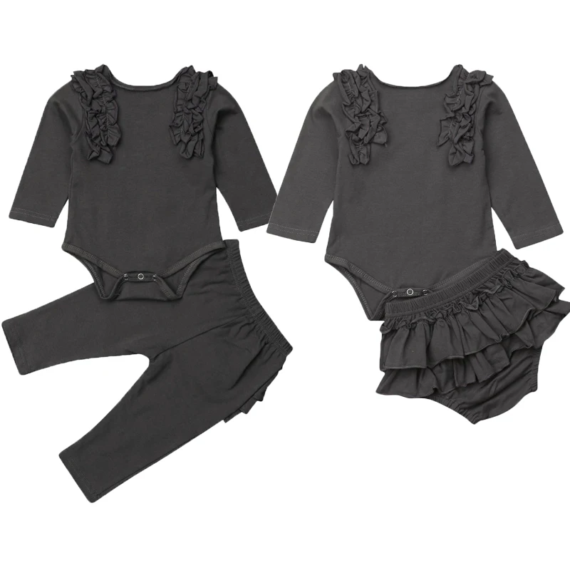 Toddler Kids Baby Girls Boys Casual Clothes 2PCS Sets Grey Long Ruffles Sleeve Romper Tops+Long Pants/Shorts 0-18M
Toddler Kids Baby Girls Boys Casual Clothes 2PCS Sets Grey Long Ruffles Sleeve Romper Tops+Long Pants/Shorts 0-18M