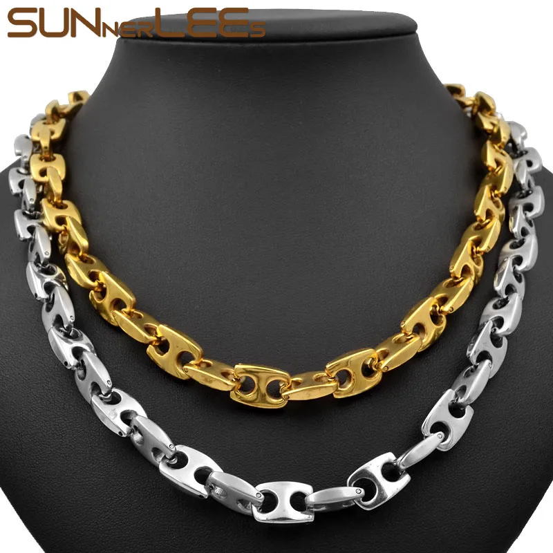 SUNNERLEES Fashion Jewelry Stainless Steel Necklace 10mm Geometric Link Chain Silver Gold Color For Men Women Gift SC97 N
SUNNERLEES Fashion Jewelry Stainless Steel Necklace 10mm Geometric Link Chain Silver Gold Color For Men Women Gift SC97 N