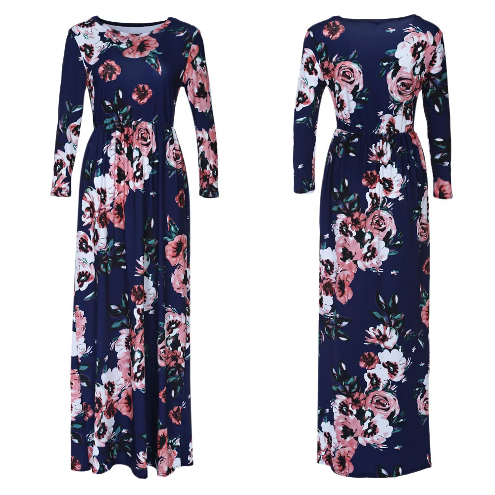 Spring Summer dress Women Round Collar 3/4 Sleeve Floral Pocket Beach boho Maxi long Dress robe femme Elastic milk silk vestidos
Spring Summer dress Women Round Collar 3/4 Sleeve Floral Pocket Beach boho Maxi long Dress robe femme Elastic milk silk vestidos