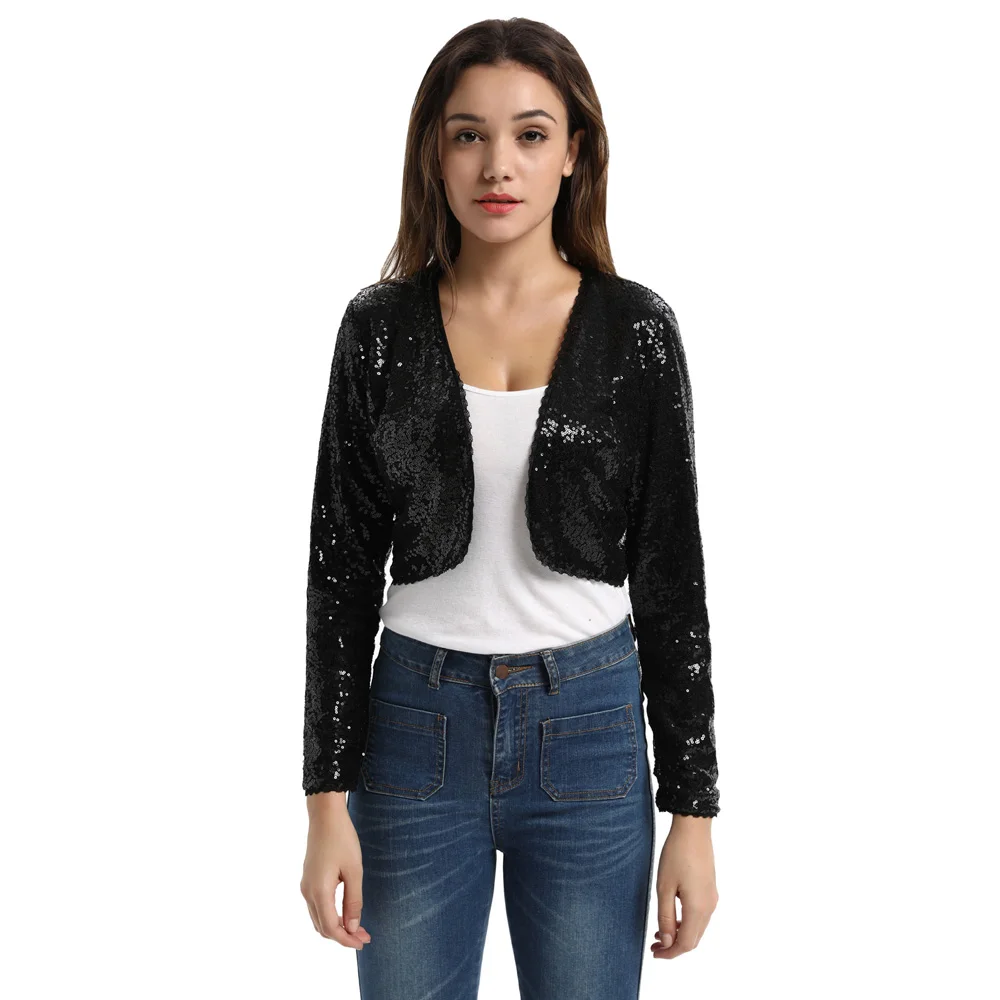 BP Women's Shining Sequined Long Sleeve Cardigan Cropped Open Front Bolero Shrug tops
BP Women's Shining Sequined Long Sleeve Cardigan Cropped Open Front Bolero Shrug tops