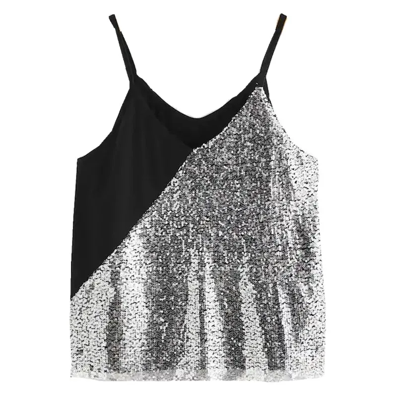 Sequin Top Women Female Sexy V Neck Camisole Evening Party Clubwear Summer Camis Women Vest Top Female Clothes
Sequin Top Women Female Sexy V Neck Camisole Evening Party Clubwear Summer Camis Women Vest Top Female Clothes