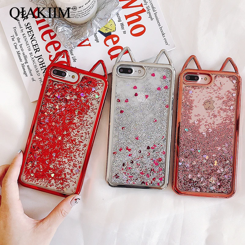 Liquid Glitter Case for iPhone X XS 10 Electroplate Plating Cat Ear Quicksand Soft Silicone Cover for iPhone 6 6S 7 8 Plus Cases
Liquid Glitter Case for iPhone X XS 10 Electroplate Plating Cat Ear Quicksand Soft Silicone Cover for iPhone 6 6S 7 8 Plus Cases