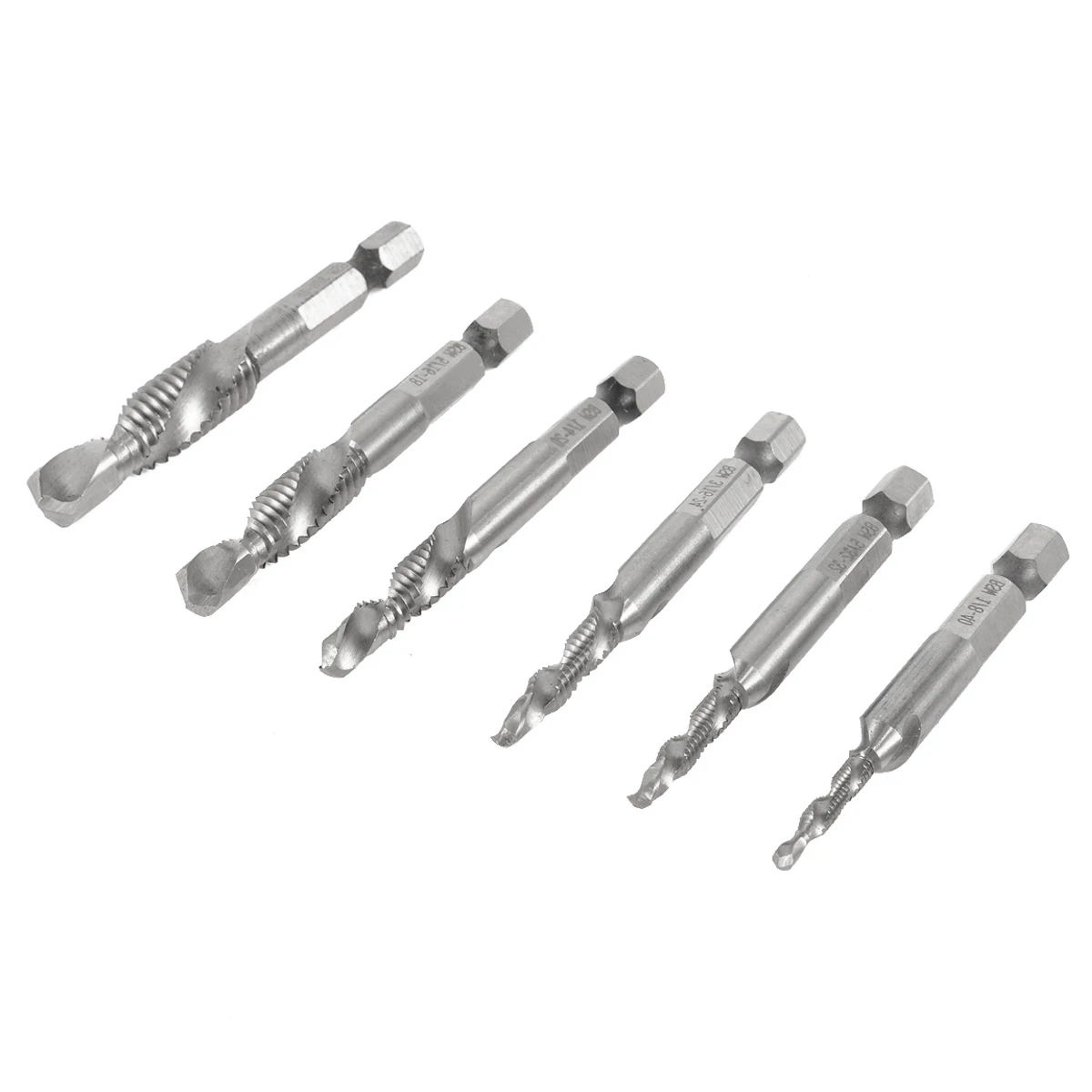 6Pcs New Drill Tap Bits HSS 1/4" Hex Shank Combination SAE Drill Tap Bit Deburr Countersink Set
6Pcs New Drill Tap Bits HSS 1/4" Hex Shank Combination SAE Drill Tap Bit Deburr Countersink Set
