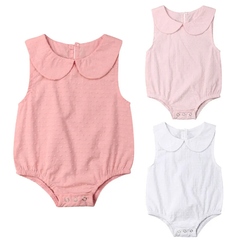 0-24 Newborn Baby Girls Summer Bodysuit Casual Baby Gril Sleeveless Peter pan Collar Plain Sunsuit Baby Girl Cotton Clothing
0-24 Newborn Baby Girls Summer Bodysuit Casual Baby Gril Sleeveless Peter pan Collar Plain Sunsuit Baby Girl Cotton Clothing
