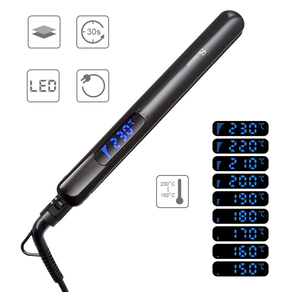 Surker Sk-958 Straight Hair / Curly Hair 2 In 1 Nanometer Titanium Plate Straight Hair Straightener Lcd Digital Display Volume
Surker Sk-958 Straight Hair / Curly Hair 2 In 1 Nanometer Titanium Plate Straight Hair Straightener Lcd Digital Display Volume