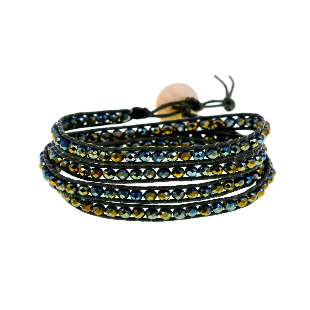 New Jewelry Crystal Bead Charm Metal Green crystal beaded Bangle 4 Wrap Bracelet Chain
New Jewelry Crystal Bead Charm Metal Green crystal beaded Bangle 4 Wrap Bracelet Chain