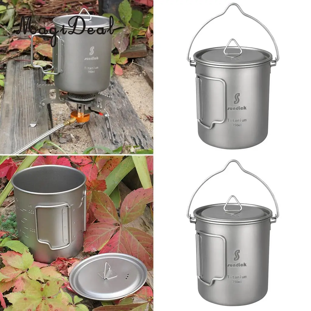 MagiDeal 2pcs 750ml Titanium Portable Camping Cooking Hanging Pot Tea Water Mug Cup
MagiDeal 2pcs 750ml Titanium Portable Camping Cooking Hanging Pot Tea Water Mug Cup