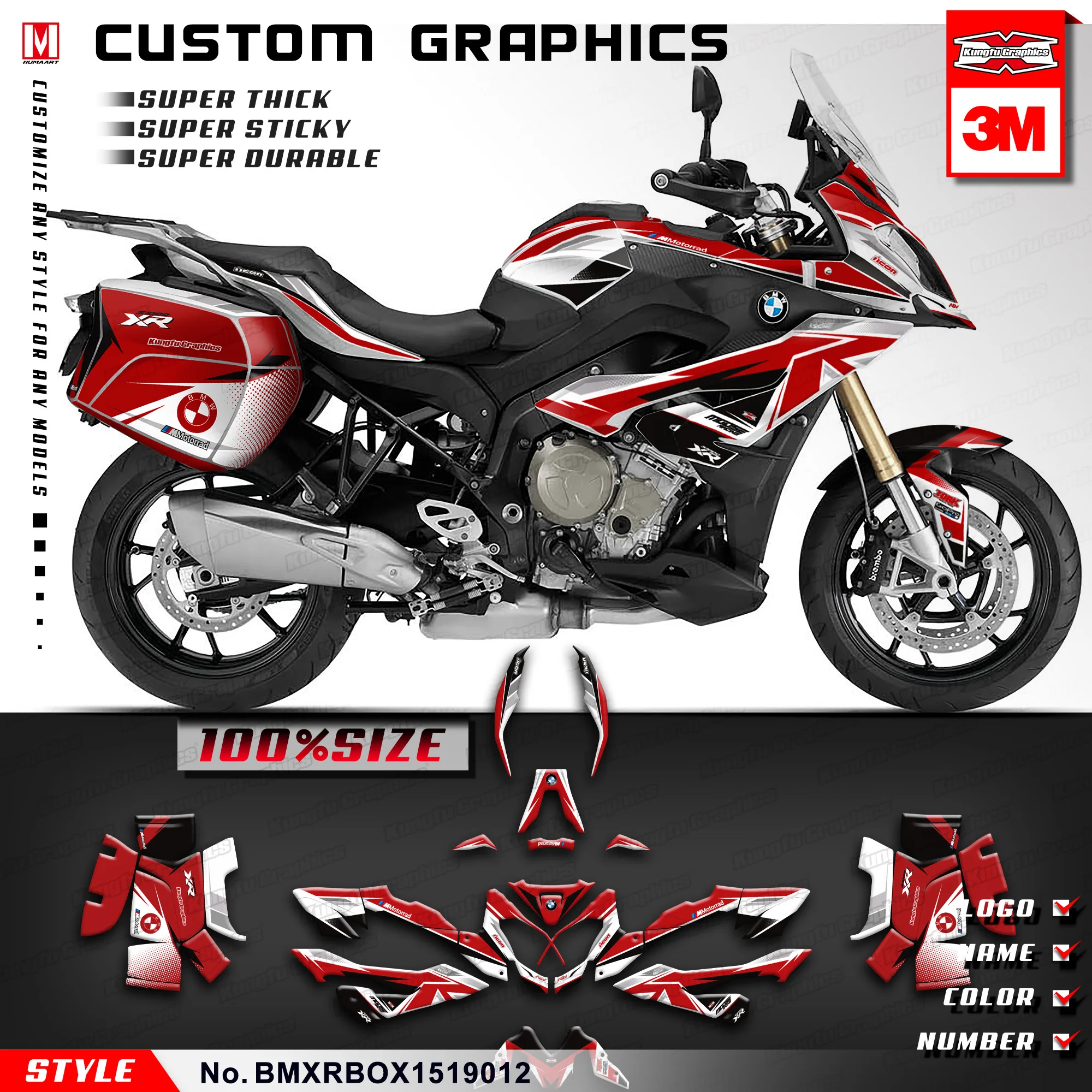 KUNGFU GRAPHICS Custom Vinyl Wraps Logo Stickers Kit Dekor for BMW S1000XR 2015 2016 2017 2018 2019 (Style no. BMXRBOX1519012)
KUNGFU GRAPHICS Custom Vinyl Wraps Logo Stickers Kit Dekor for BMW S1000XR 2015 2016 2017 2018 2019 (Style no. BMXRBOX1519012)