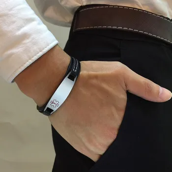 Personazlied 99% Genuine Leather Men Bracelet Custom ID Boy Male Wrap Wrist Epilepsy Diabetes Jewelry
Personazlied 99% Genuine Leather Men Bracelet Custom ID Boy Male Wrap Wrist Epilepsy Diabetes Jewelry
